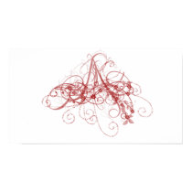 "A" Monogram Red Swirl Poster posters