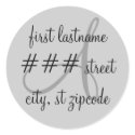 "A" monogram return address label - personalize stickers