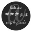 "a" monogram return address label stickers
