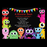 A Monster Bash Kids Birthday Invitation invitations
