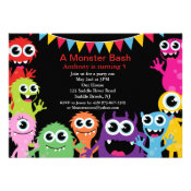 A Monster Bash Kids Birthday Invitation