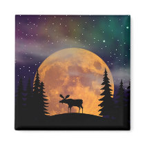 A Moose on the Loose Refrigerator Magnets