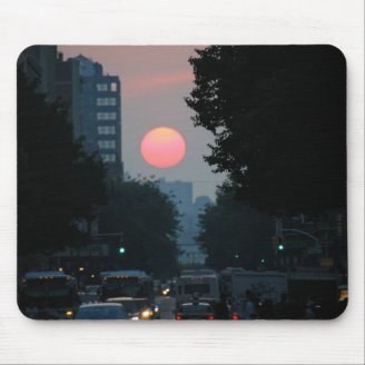 A more close up shot of Manhattanhenge - 5/31/11 Mousepad