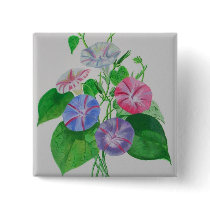 A Morning Glory Pinback Button