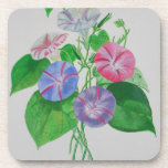 A Morning Glory cork coasters