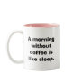 A morning without coffee is like sleep. mug