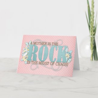 A mother is the rock zazzle_card