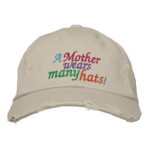 A MOTHER Wears Many Hats by SRF embroidered hats