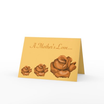 "A Mother's Love" - Peach/Bronze Rose Trio Greeting Cards by dreamNwish_Photo_Art