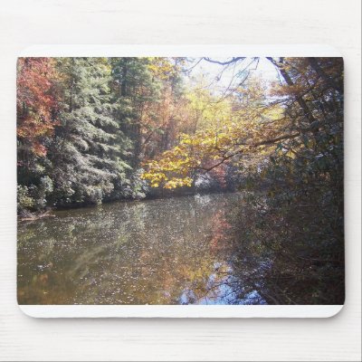 a mountain stream in the autum mouse pad by mark59956