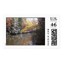 a mountain stream in the fall stamps