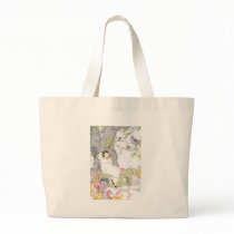 A Nap on Garden Bench Under Cherry Tree Canvas Bags