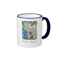 "A New Friend" Fairy and Dragon Coffee Mug Cup mugs