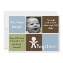 a new heart baptism baby boy invitation