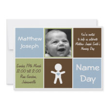 a new heart name day baby boy invitation invitation