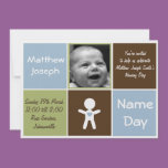 a new heart name day baby boy invitation