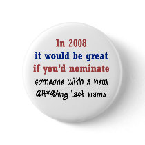 A New Last Name Pinback Button