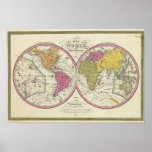 A New Map Of The World on the Globular Projection Poster