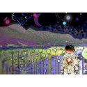 A NICE DAY ON PLANET #555 Card card