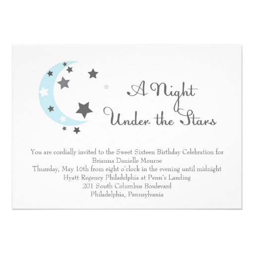 A Night Under the Stars Invitation 5" X 7" Invitation Card | Zazzle