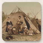 A Norwegian Lapp Family in Norway from 1890 Beverage Coaster