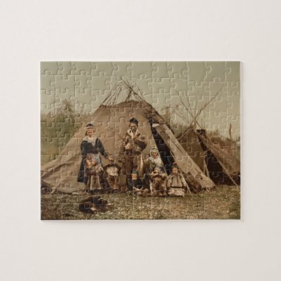 A Norwegian Lapp Family in Norway from 1890 Puzzle by wallarts