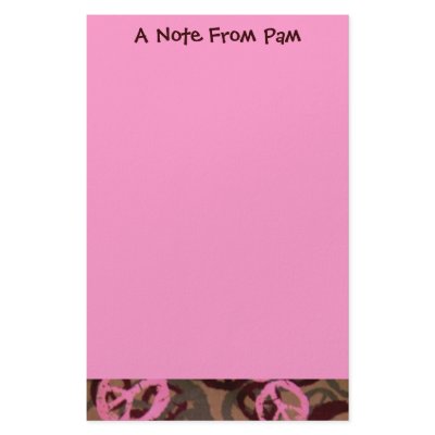 A Note From Pam-Stationery-Peace Signs by pammys
