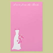 A note from the Bride Bridal Stationery stationery