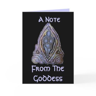 A Note From The Goddess-Note Card card
