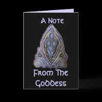 A Note From The Goddess-Note Card cards