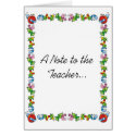  A Note to the Teacher... cards
