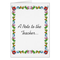 A Note to the Teacher... cards by slinky789 A Note to the Teacher... cards