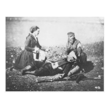 A Nurse Tending a Wounded Man Postcard