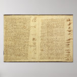 A page from the Codex Leicester, 1508-12 Poster