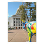 A Painted Cow Admires the Capitol Building