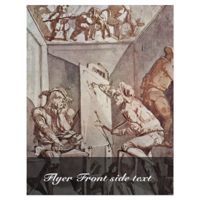 A Painter Draws A Fool With Glasses By Füssli Joha Custom Flyer by Artcollection