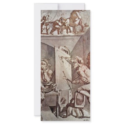 A Painter Draws A Fool With Glasses By Füssli Joha Full Color Rack Card by Artcollection