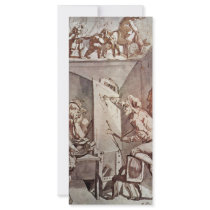 A Painter Draws A Fool With Glasses By Füssli Joha Full Color Rack Card