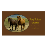 A Pair of Brown Icelandic Ponies Business Card