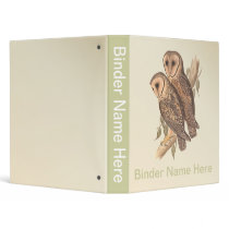 A Pair of Masked Barn Owls on a branch (painting). Binders