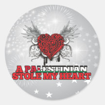 A Palestinian Stole my Heart Round Stickers