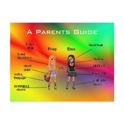 A Parents Guide - Prep vs Emo Postcard by Infinitymc