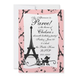 A Parisian Party Personalized Invite