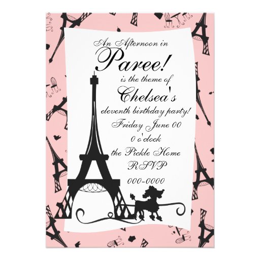 A Parisian Party Personalized Invite