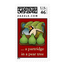 a partridge in a pear tree postage stamp
