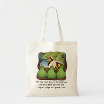 A partridge in a pear tree tote bag