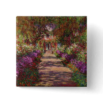 A Pathway in Monet's Garden, Giverny, 1902 Pinback Buttons