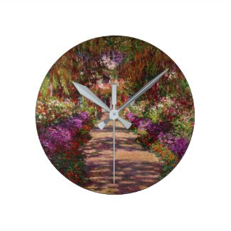 A Pathway in Monet&#39;s Garden, Giverny, 1902 Round Wall Clock