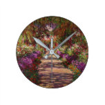 A Pathway in Monet's Garden, Giverny, 1902 Round Wall Clock