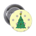 A pattern of snowflakes, Christmas tree Pinback Button